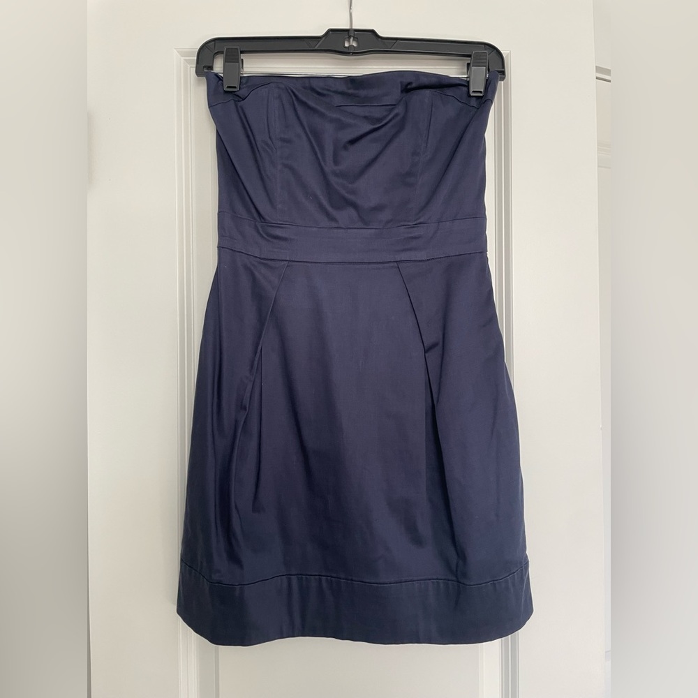 French Connection Navy Strapless Dress